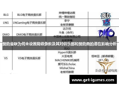 赞助曼联为何未设置降级条款及其对俱乐部和赞助商的潜在影响分析 赞助曼联为何未设置降级条款及其对俱乐部和赞助商的潜在影响分析